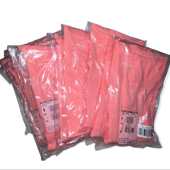 J. CREW Girlfriend Tee Crewneck Neon Capri Short Sleeve T-Shirt - Picture 7 of 10